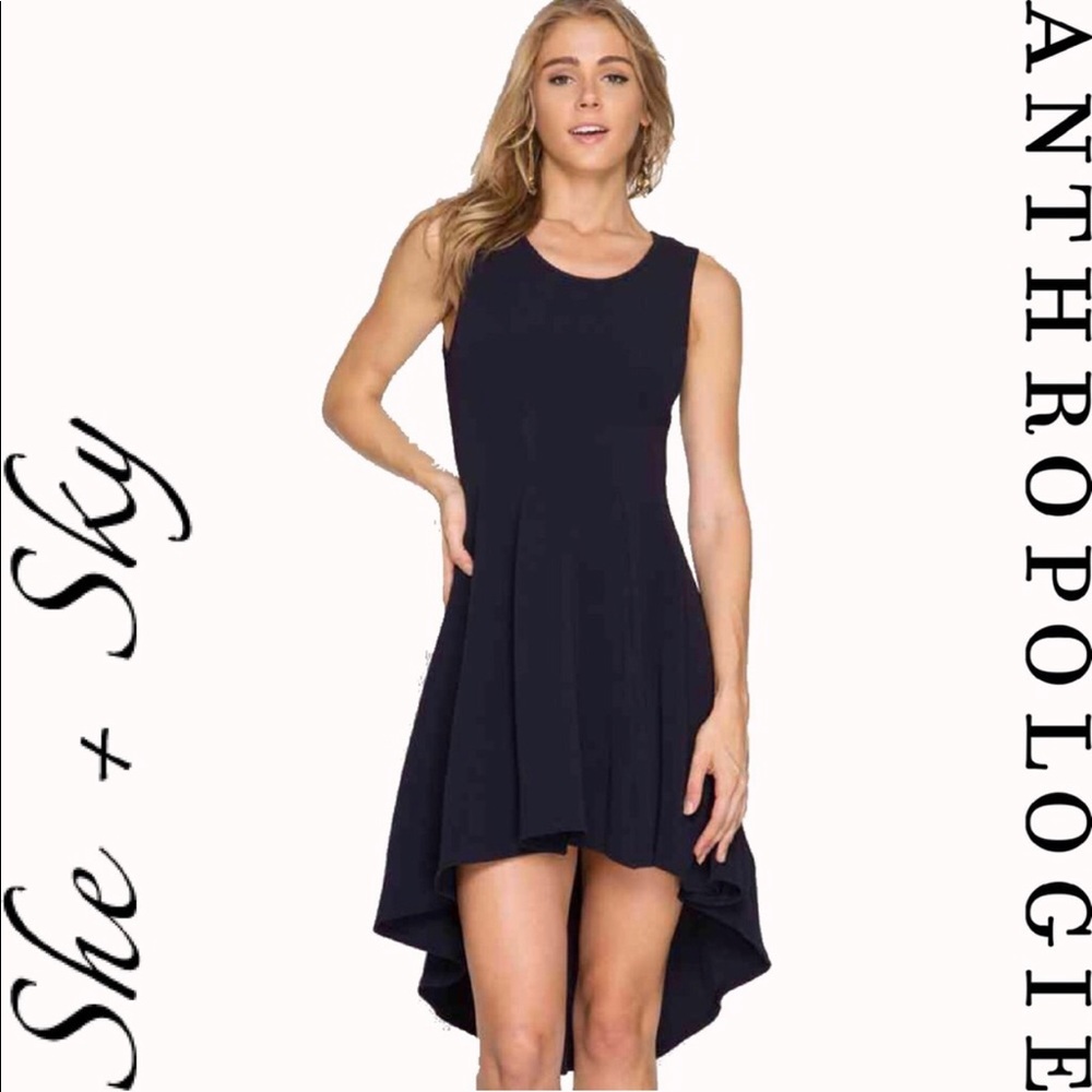 “Halle” Fit and Flare Dress- Navy